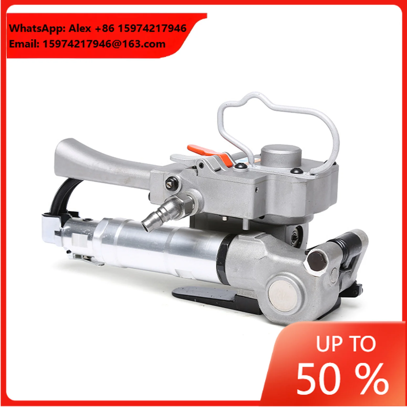 Portable Semi-Automatic Pneumatic Baler For Food Packaging Hot Melt PET/PP Belt Strapping Tool