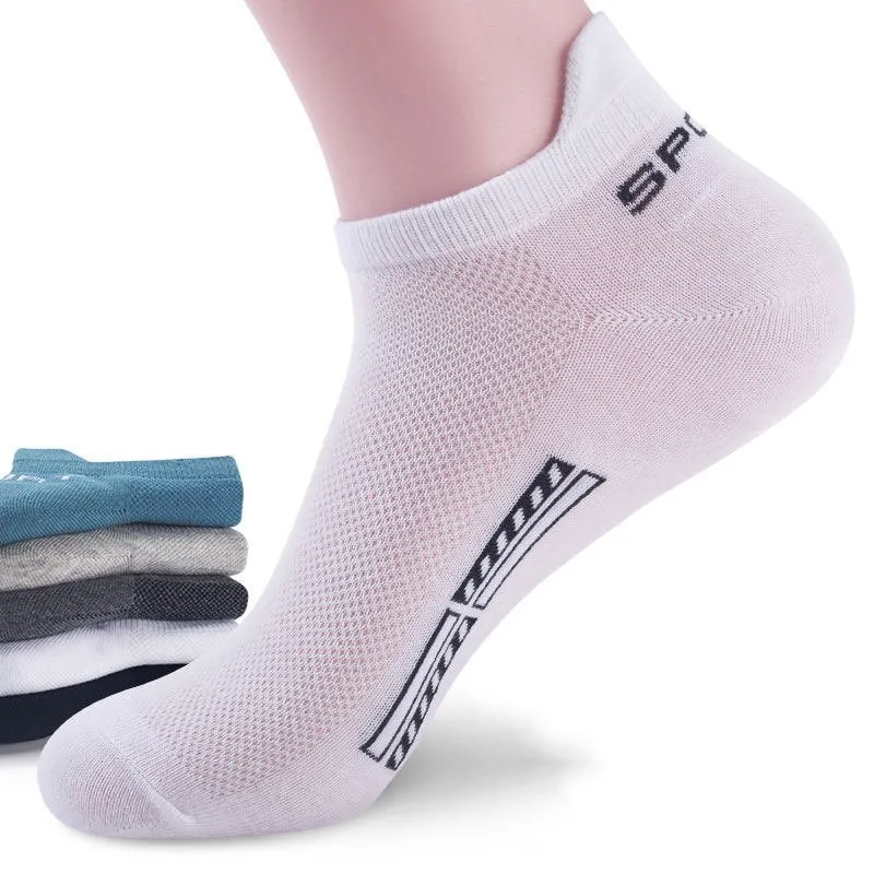 

5Pairs/Lot High Quality Men Summer Socks Mesh Breathable Cotton Ankle Sports Socks Casual Athletic Thin Cut Short Sokken