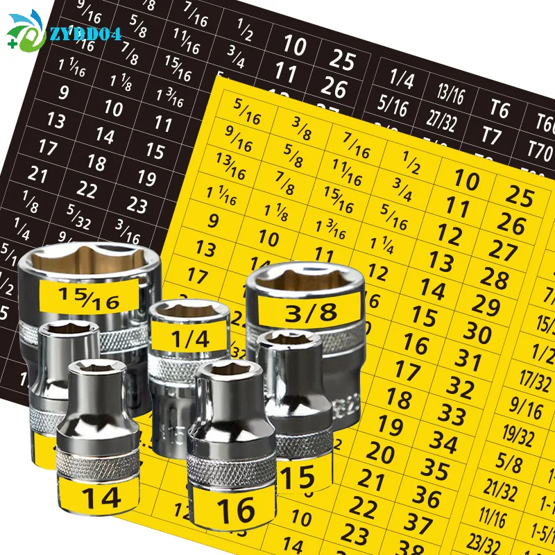 ●180 Pcs/set Master Socket Quick & Easy Reminder Label Stickers Chrome Decal Tags For Socket Sets Tools