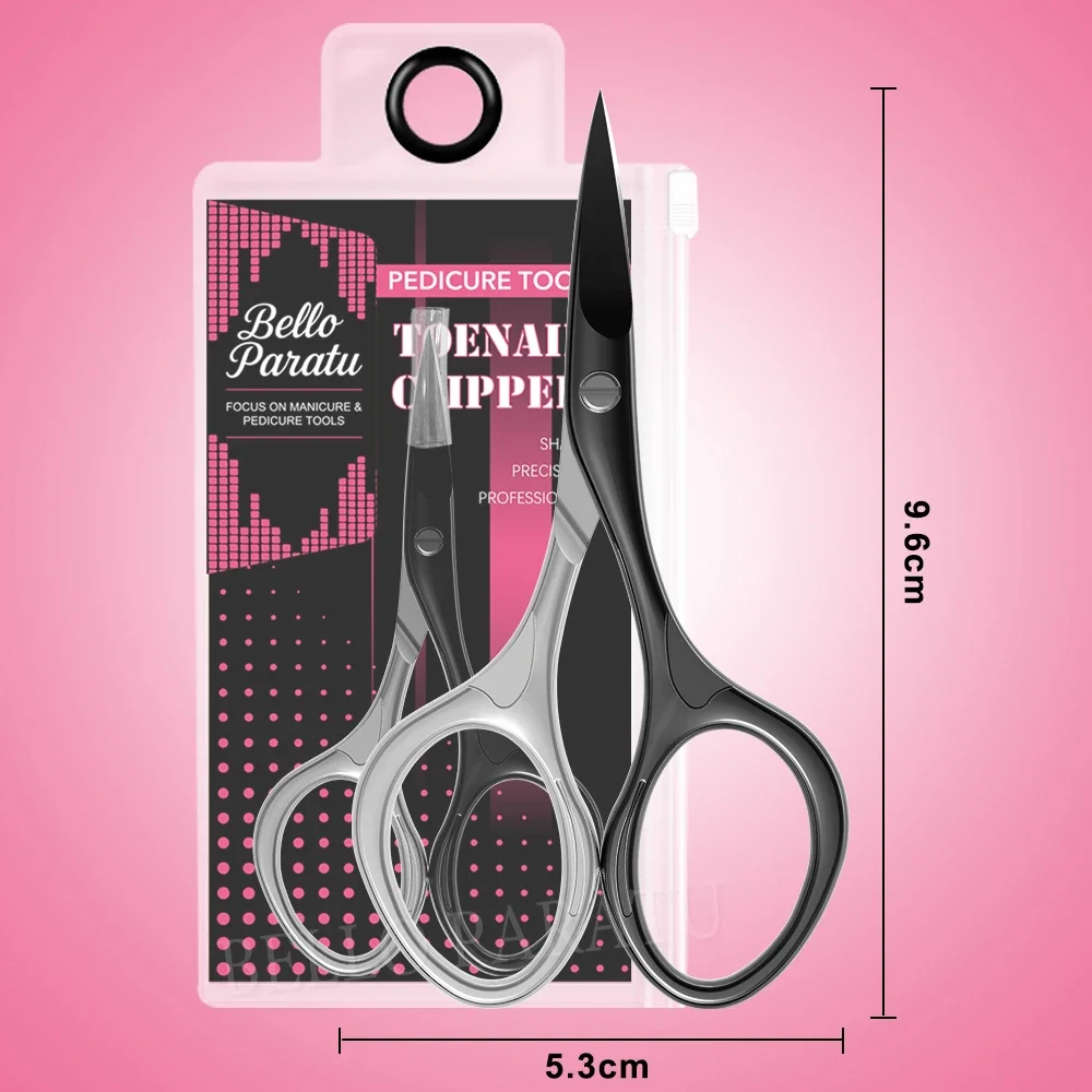 Ciseaux à ongles avec lame incurvée tranchante, outils de manucure et de pédicure, coupe-ongles en acier inoxydable, 1 pièces