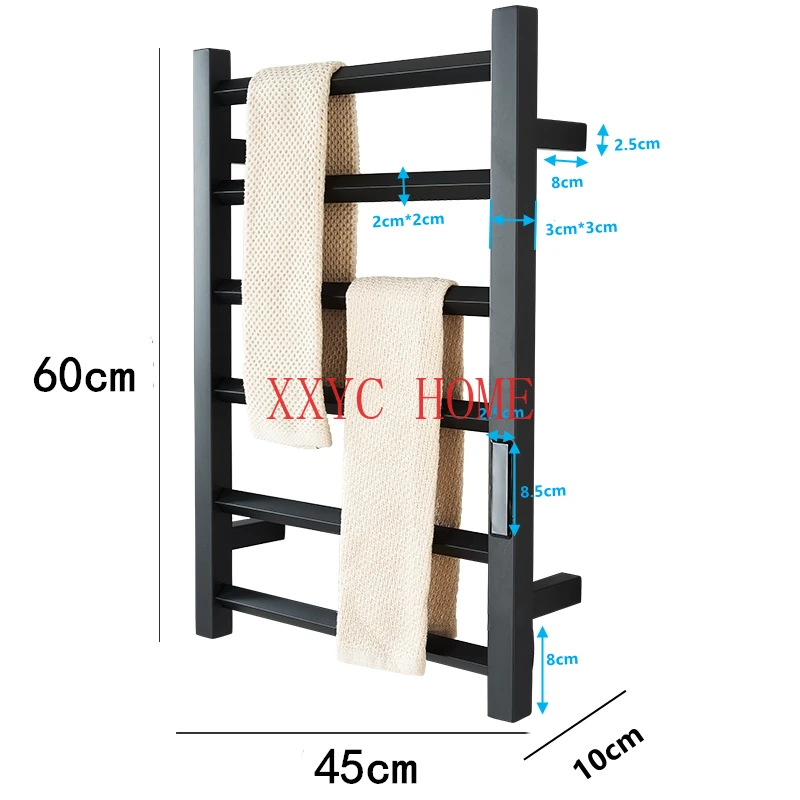 Attrezzatura da bagno portasciugamani elettrico in acciaio inossidabile controllo della temperatura e del tempo scaldasalviette riscaldato per la casa intelligente 009