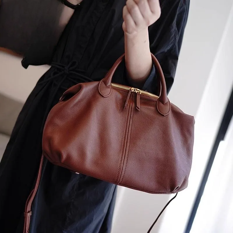 Soft Leather Simple Large Capacity Commuting Ms. All-match Fashion Handbag Crossbody Bag