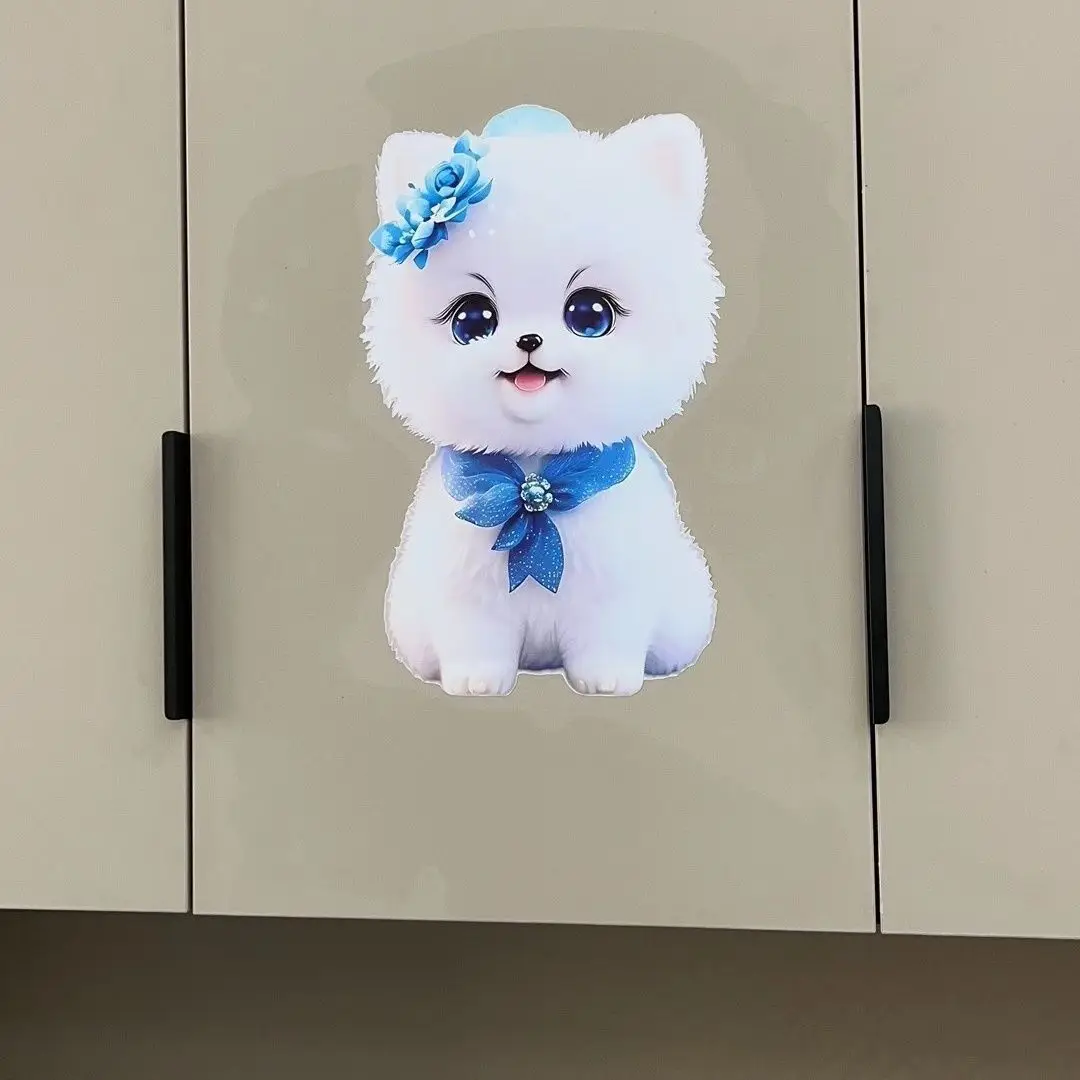 P12 # Cute Pomeranian Dog Wall Sticker camera dei bambini sfondo decorazione della casa murale soggiorno carta da parati decalcomania divertente