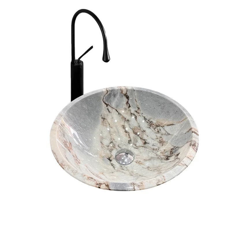 

Elephant white stone straight grain white ancient wood grain marble bathroom washbasin table stone wash basin