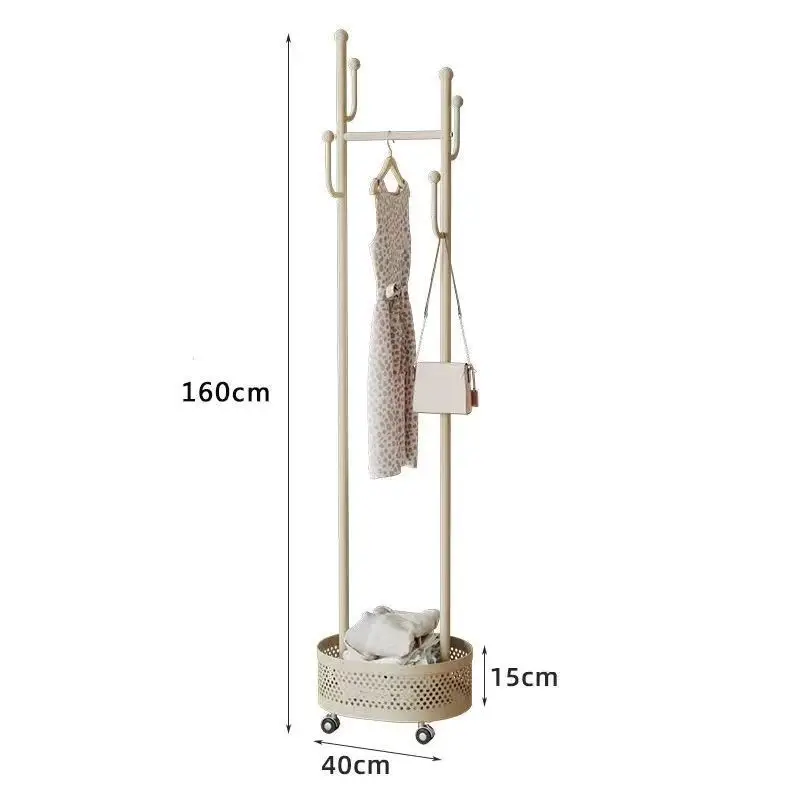 Coat Rack Movable Clothes Rack Standing Durable Steel Hanger Shelf Floor Stand Coat Rack For Daily Household Bedroom Living Room