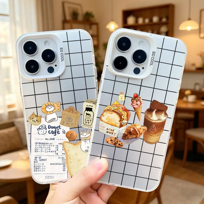 New Style Cute Cartoon Bread Laser Phone Case For Samsung Galaxy S21 S23 S24 FE S25 S24 S23 S22 Ultra Plus Shockproof Back Cover