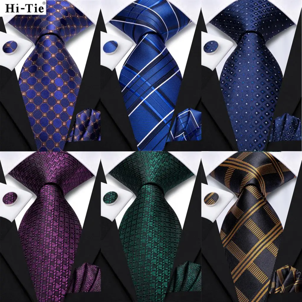 

Hi-Tie Royal Blue Dot Silk Elegant Tie For Men Groom Wedding Men Necktie Pocket Square Cufflink Accessory Wholesale Designer