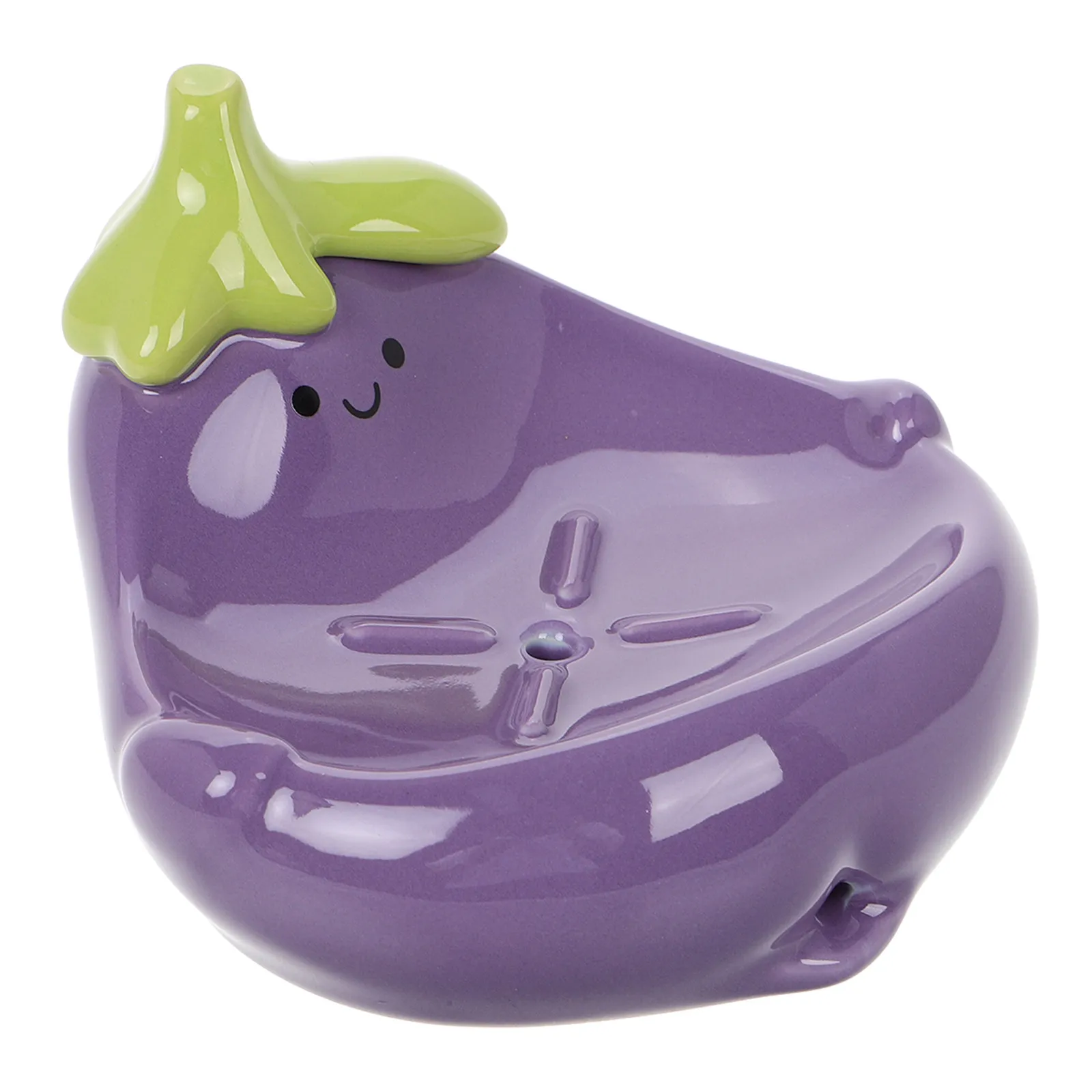 

Милая керамическая мыльница в форме баклажана с самоотводом воды, держатель для мыла и губки для ванной, раковины, кухонной столешницы