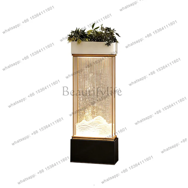 

Modern feng shui curtain wall floor ornament, living room entrance, advanced self-circulating water ornament
