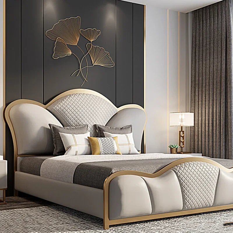 Leather Bedroom Full Bed Modern Sofa Headboards Human Dog Massage Bed Design European Princess Sleeping Muebles Patio Furniture
