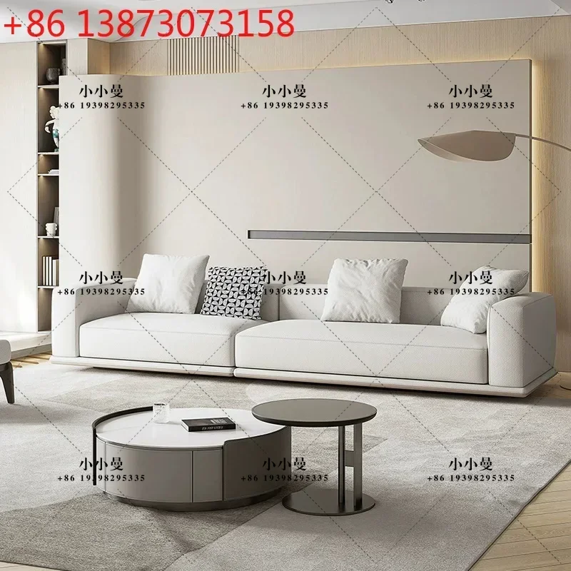 Horizon Italian straight row high-end cotton and linen living room large flat layer designer sofa