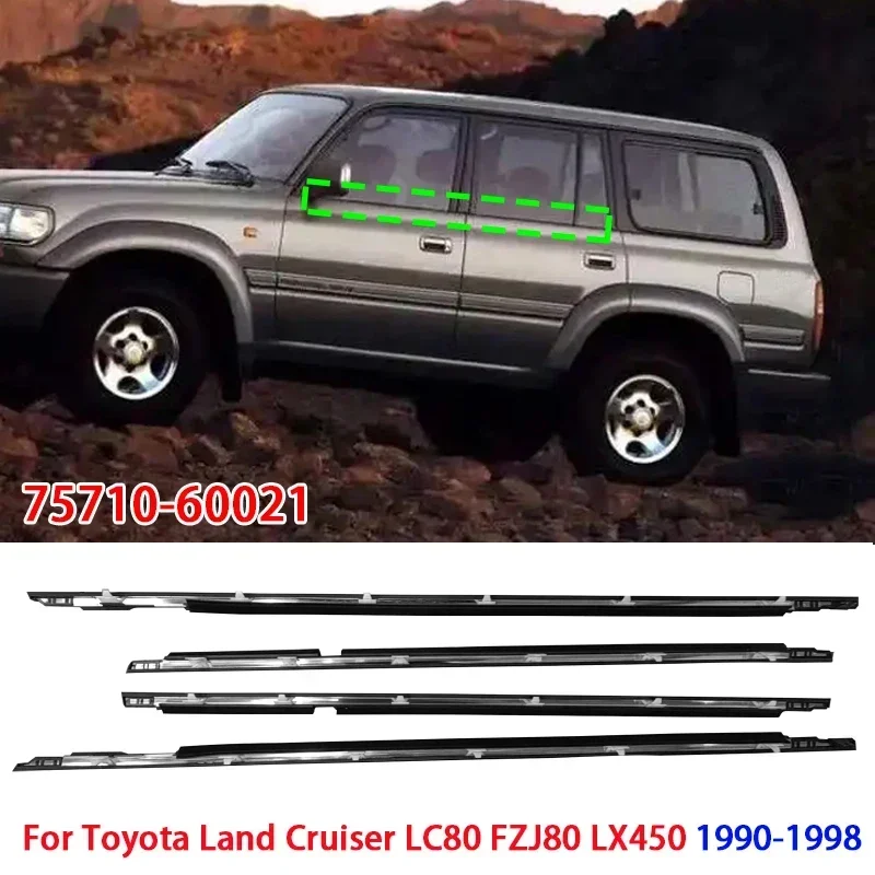 

4 шт./комплект, хромированные ветрозащитные полосы для Toyota Land Cruiser LC80 FZJ80 LX450 75710-60021 1990-1998