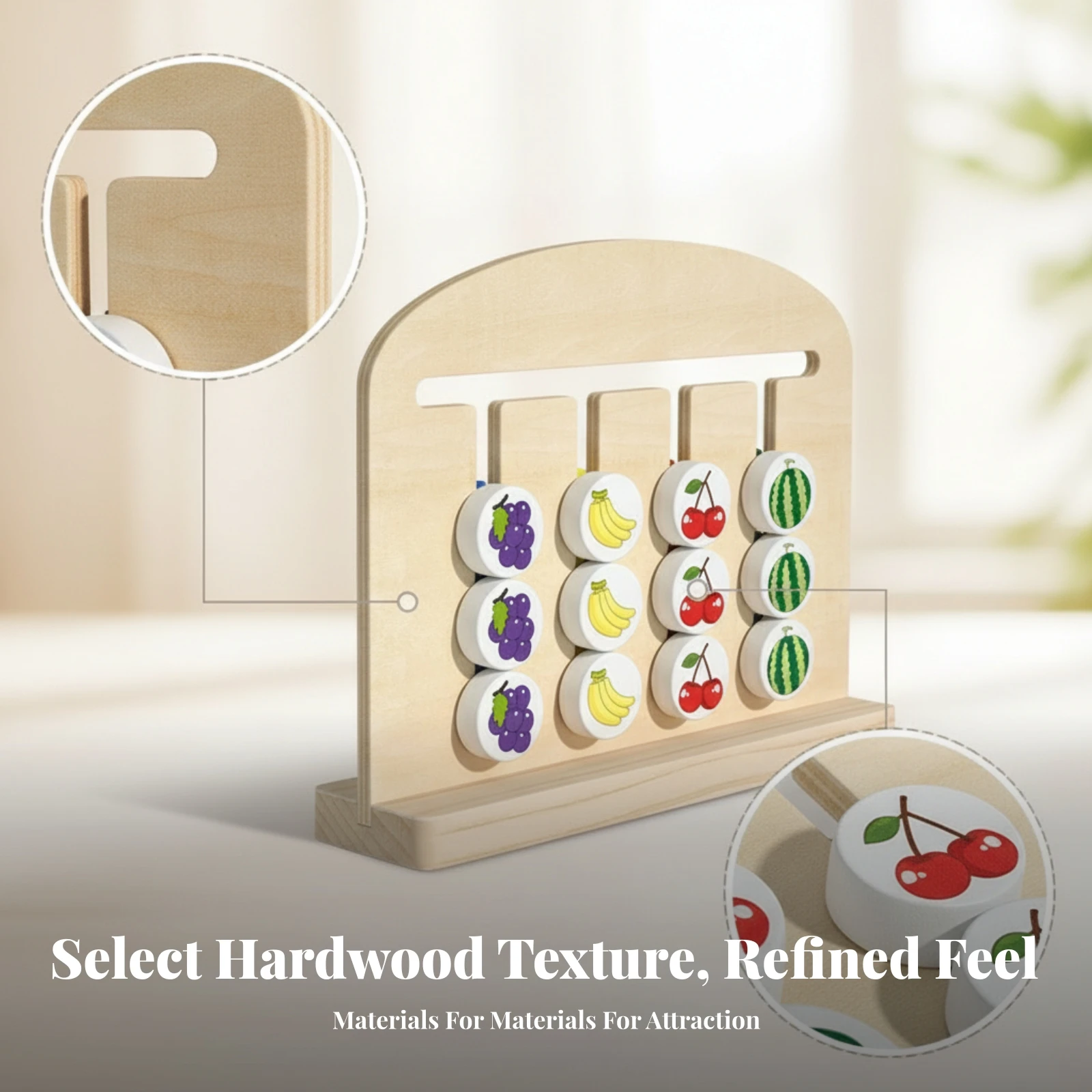 Wooden Reasoning Board Preschool Reasoning Game Freestanding Matching Card Toy Screenliberated Play Smooth Painted Educational