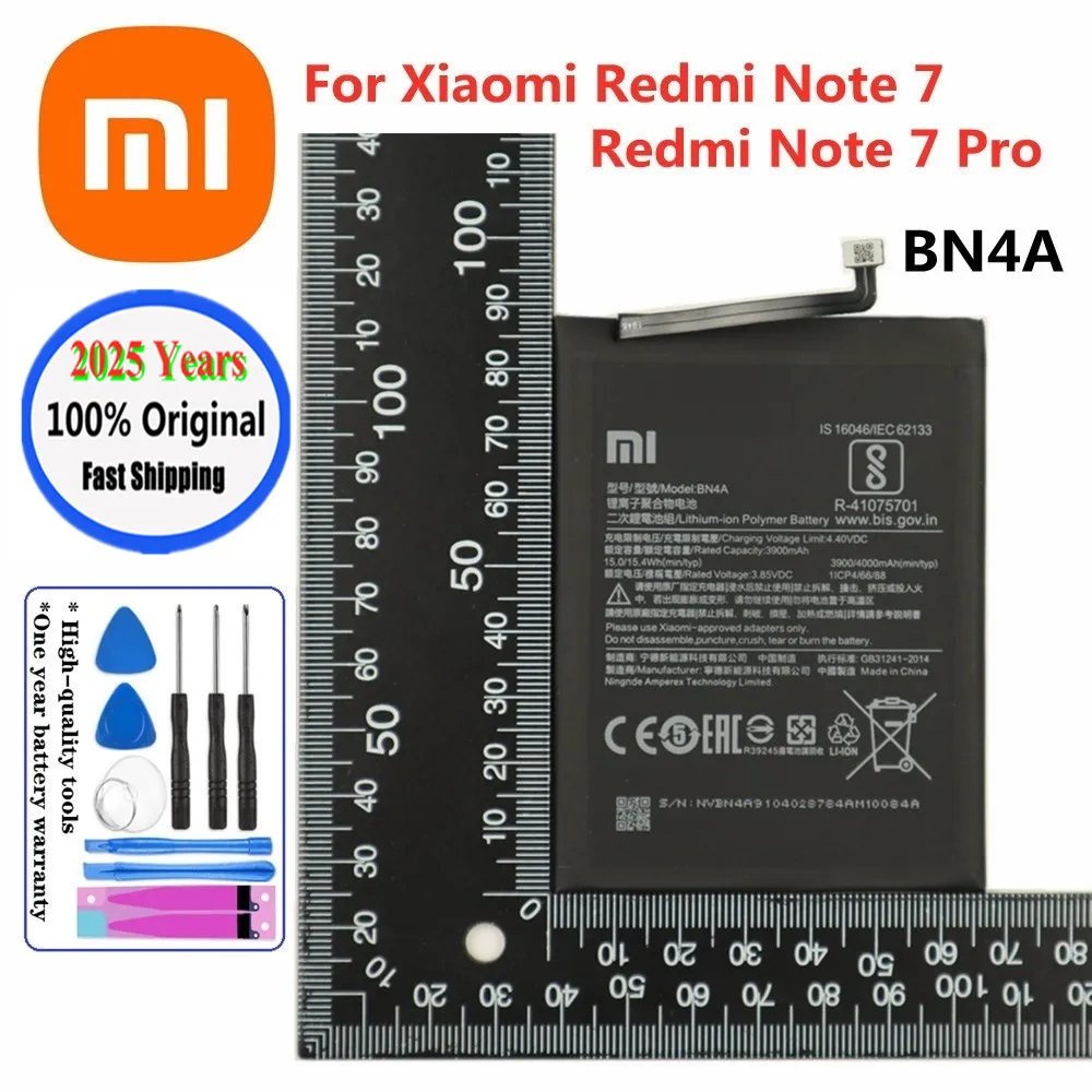

2025 Years 100% original Battery BN4A For Xiaomi Redmi Note7 Note 7 Pro M1901F7C 4000mAh Phone Battery Batteries Fast Shipping