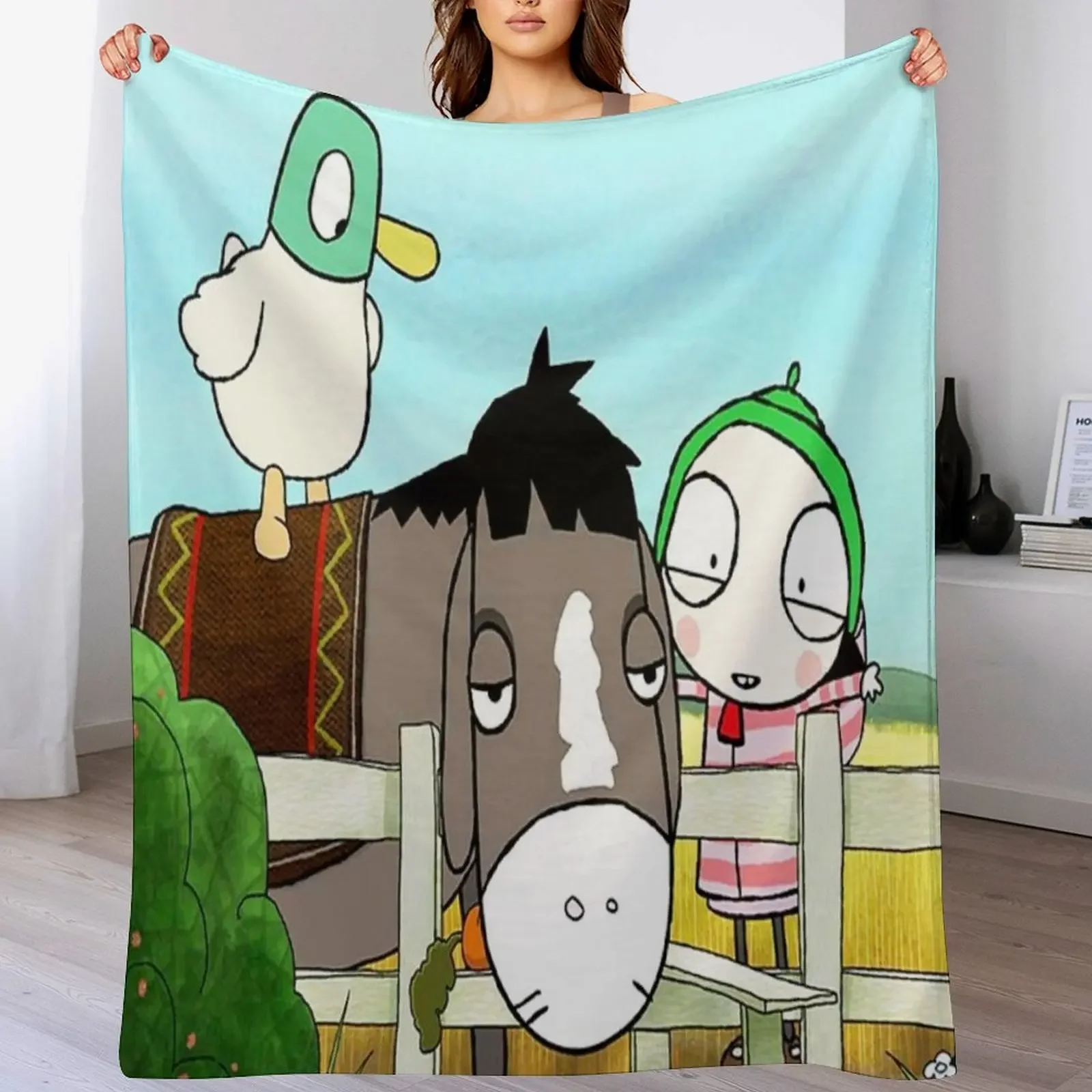 

Sarah & Duck Funny Gift For Fans sarah and duck Throw Blanket Fashion Sofas Giant Sofa Luxury St Loose Blankets