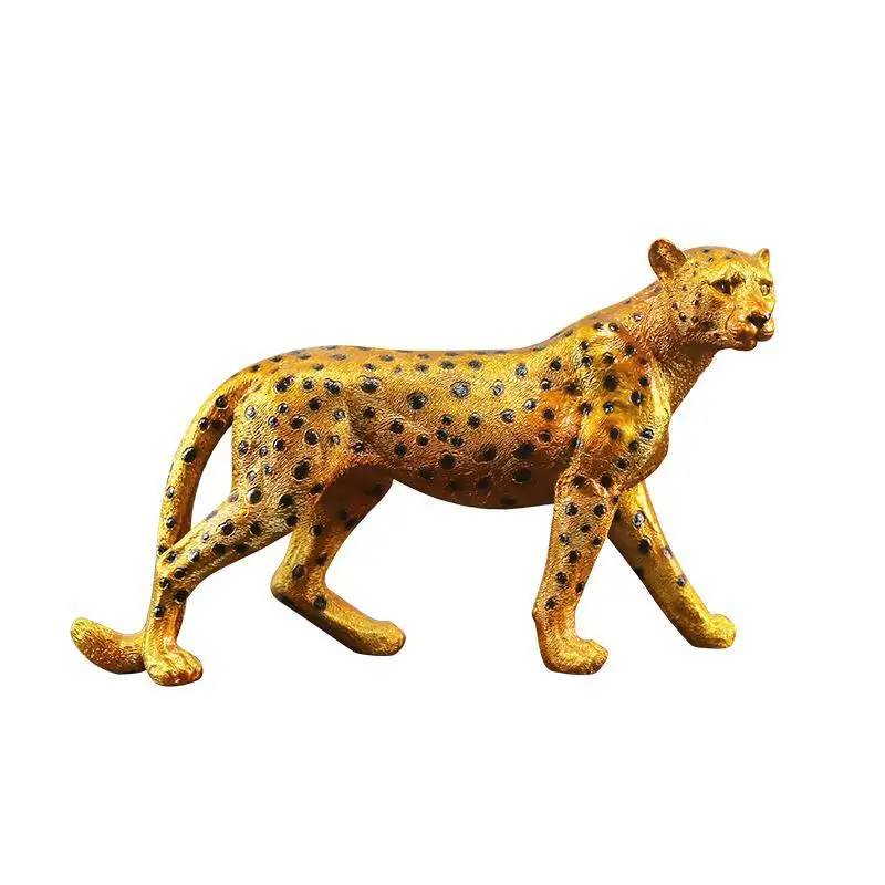 Creative Leopard Figurine Animal Mascot Statue Sculpture For Home/ Office Room Decor Art Craft Ornament Home Decoration