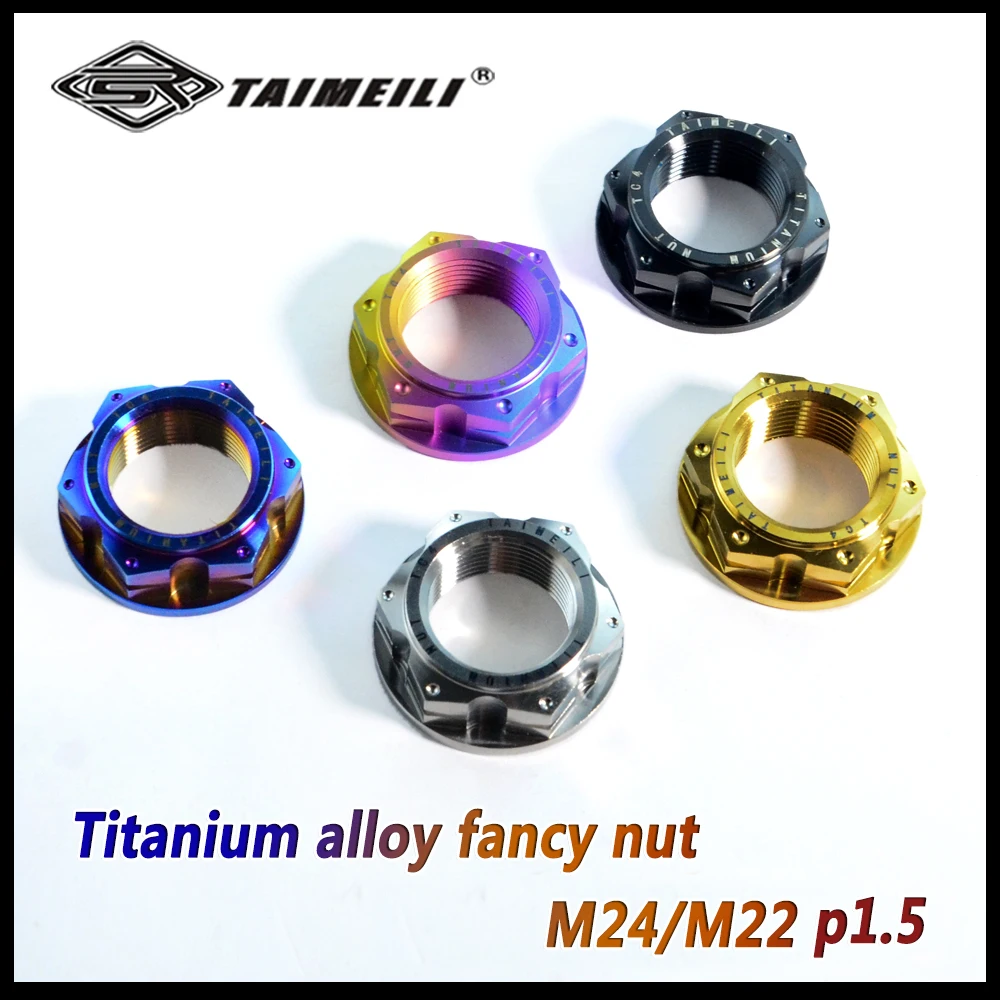 

TAIMEILI Titanium alloy fancy nut m22x1.5/1.0mm m24x1.5/1.0 BMW RR Sanyang TMAX560 Honda motorcycle rear axle nut 1pcs