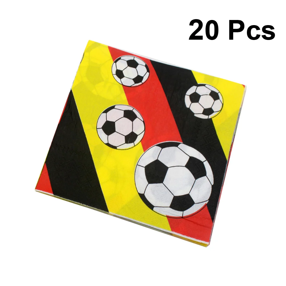 Football Printed Napkin Colorful Paper Tissue For Soccer Party Restaurant Banquet Table Decoration Gift