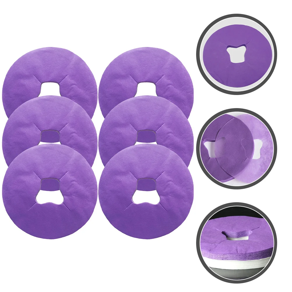 

100Pcs Beauty Salon Disposable Headrest Covers Breathable Face Massage Table Hole Covers Massage Hole Pads