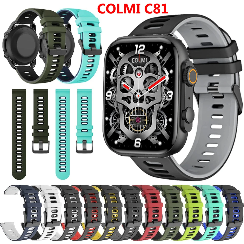 

Sports Rubber Strap for COLMI C81 P71 P68 P60 Swim Silicone Soft Watchband 20mm 22mm Belt Replacement Accessorie