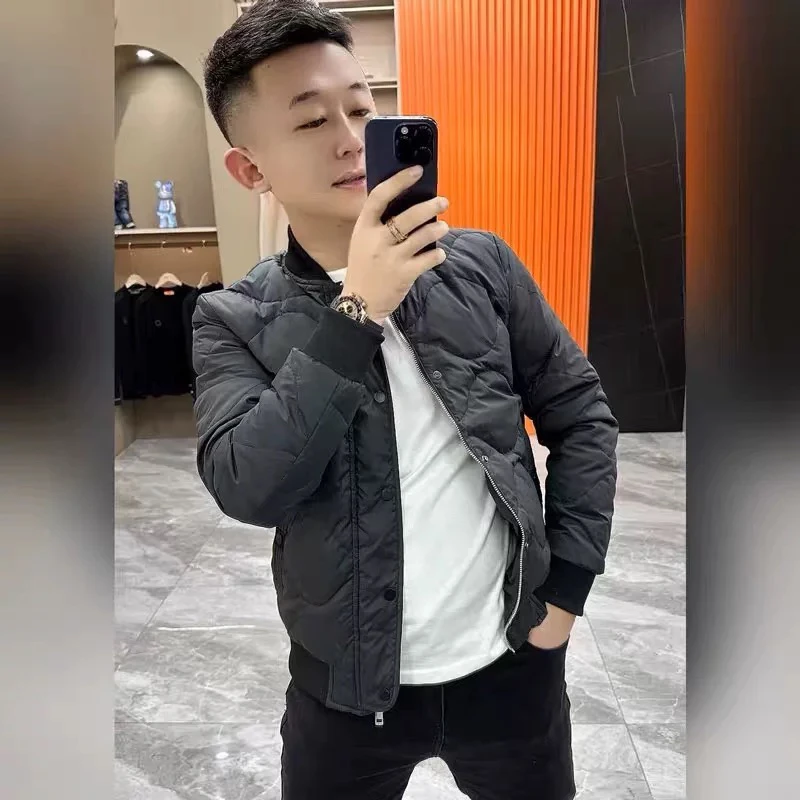 

Легкая хлопковая куртка мужская, модная, приталенная, повседневная, теплая, с воротником-бомбером, молодежная, Cleanfit, с длинными рукавами, однотонная