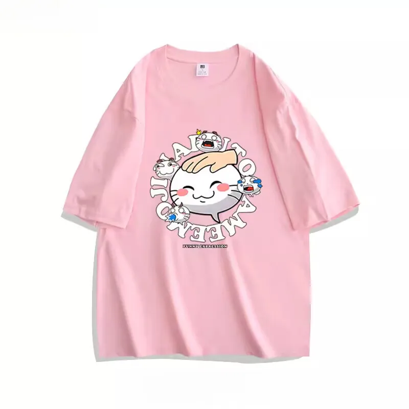 Camiseta de Naruto Mobile Duel Arena con Emojis tocando la cabeza, camiseta de Anime para niños, camiseta informal de moda para padres e hijos 100% de algodón con estampado