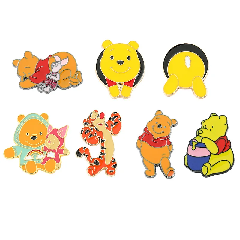 

Disney Winnie The Pooh Cartoon Pooh Bear Figure Enamel Pin for Backpack Accessories Cute Badges Tigger Piglet Brooch Jacket Pins