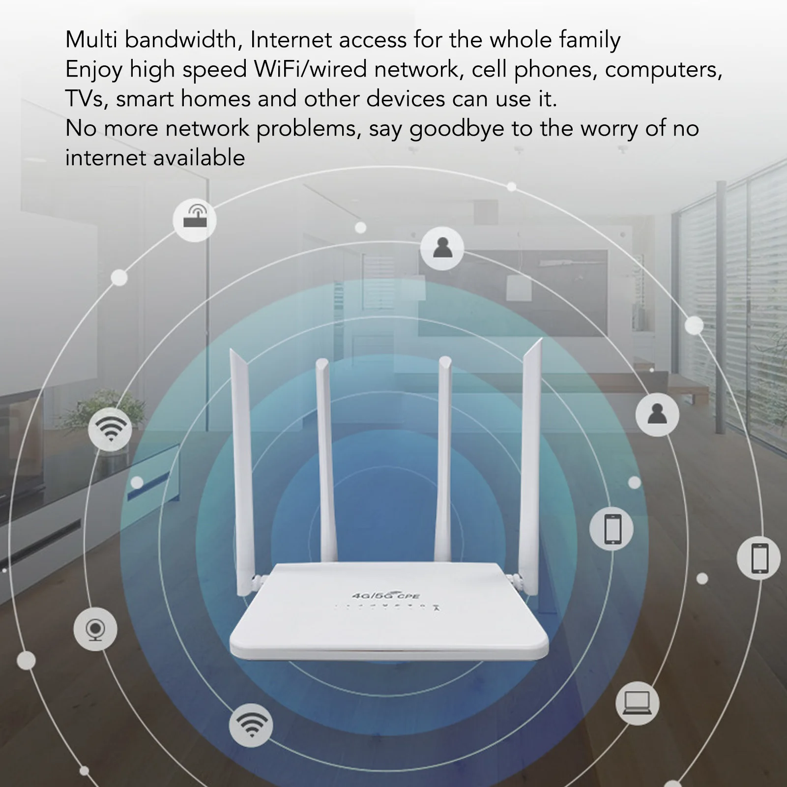 Roteador sem fio cpe r103 5m 4g lte com slot para cartão sim, velocidade de transmissão de 300mbps, desbloqueio, hotspot wi-fi móvel com 4 antenas 5dbi