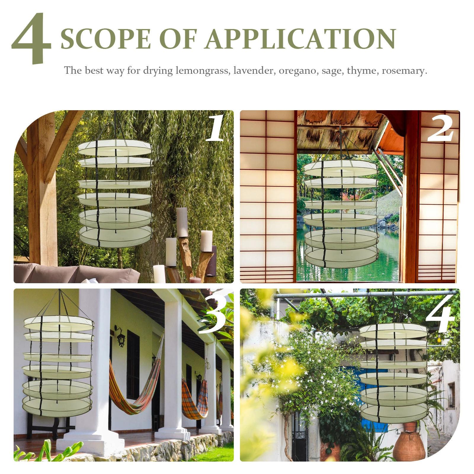 

Outdoor Drying Rack Plant Basket Plants Herb Hanging Mesh Fold Space Saving Clothes Foldable