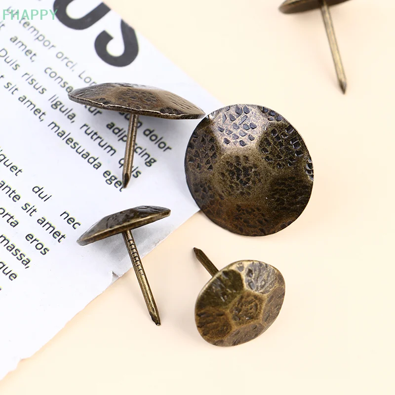 10pcs Furniture Hardware Vintage Style Bronze Turtle Back Decorative Upholstery Nail Jewelry Gift Box Sofa Decorative Tacks Stud