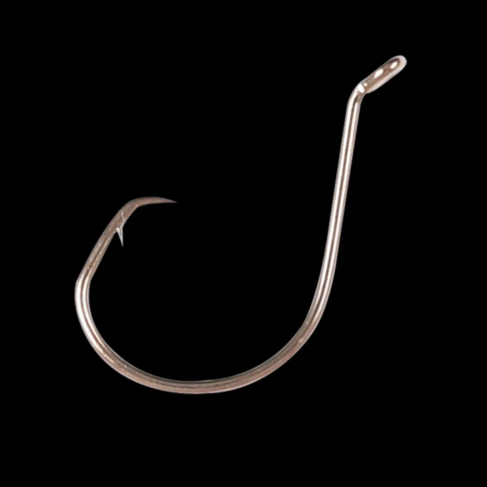 

2X Strong Sports Circle Eagle Claw Fishing Hooks High Carbon Steel Offset Beak Hook Black Nickle FRN7228