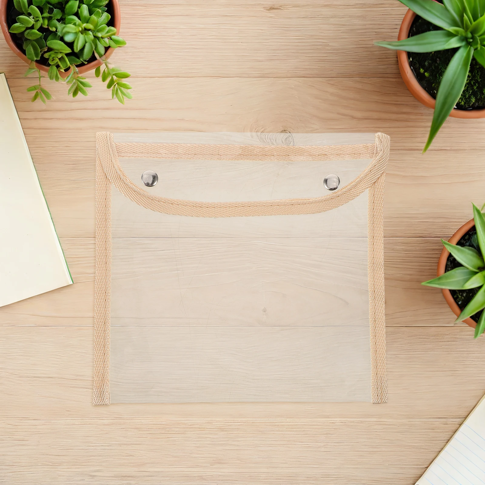 5 Pcs Transparent File Bag Pencil Pouch Holder Case Clear Cases for Students Plastic Pvc Snap Closure Organizer