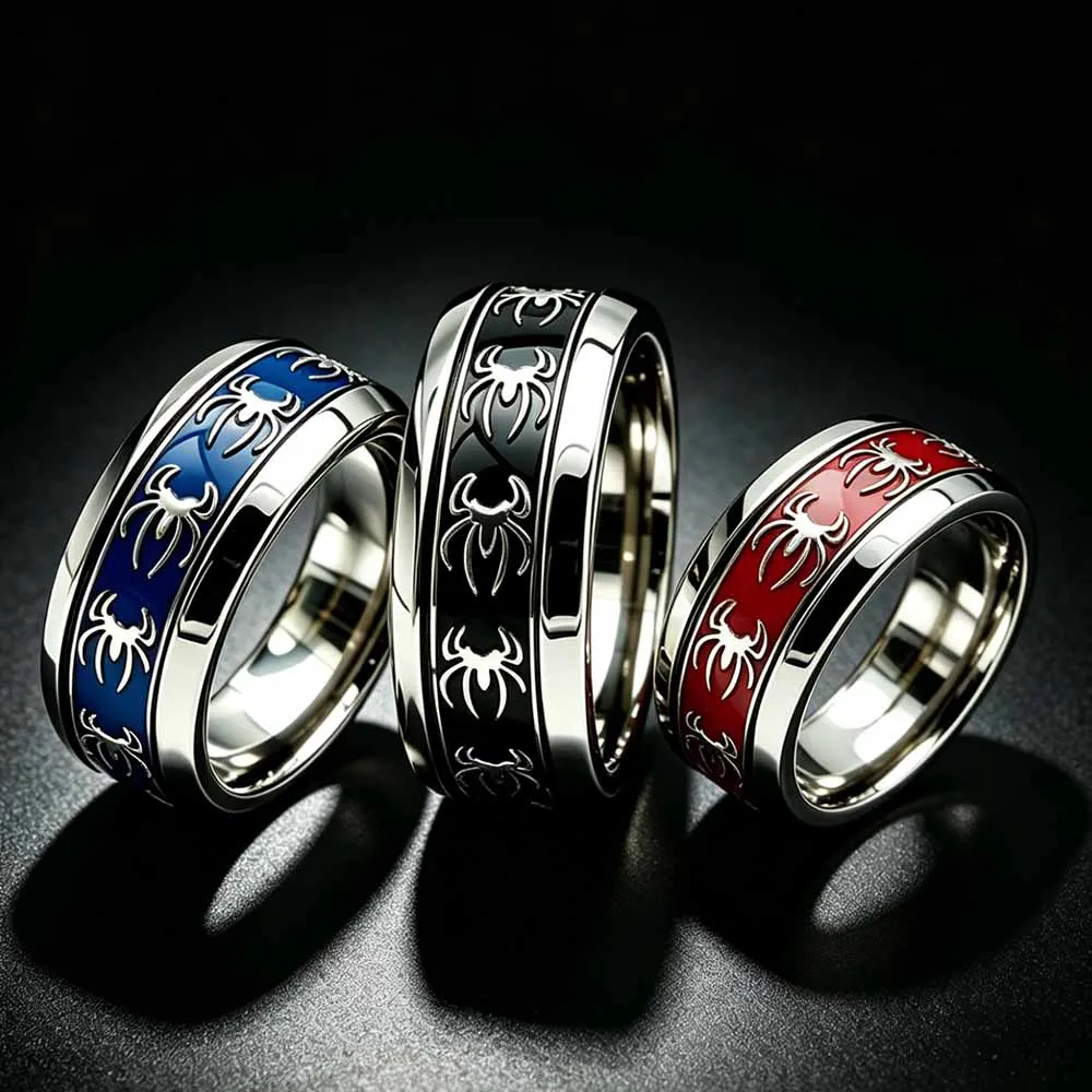 New Vintage Punk Spider Ring 316L Stainless Steel Gothic Biker Singular Animal Rings For Men Women Party Jewelry Gifts Wholesale view 3