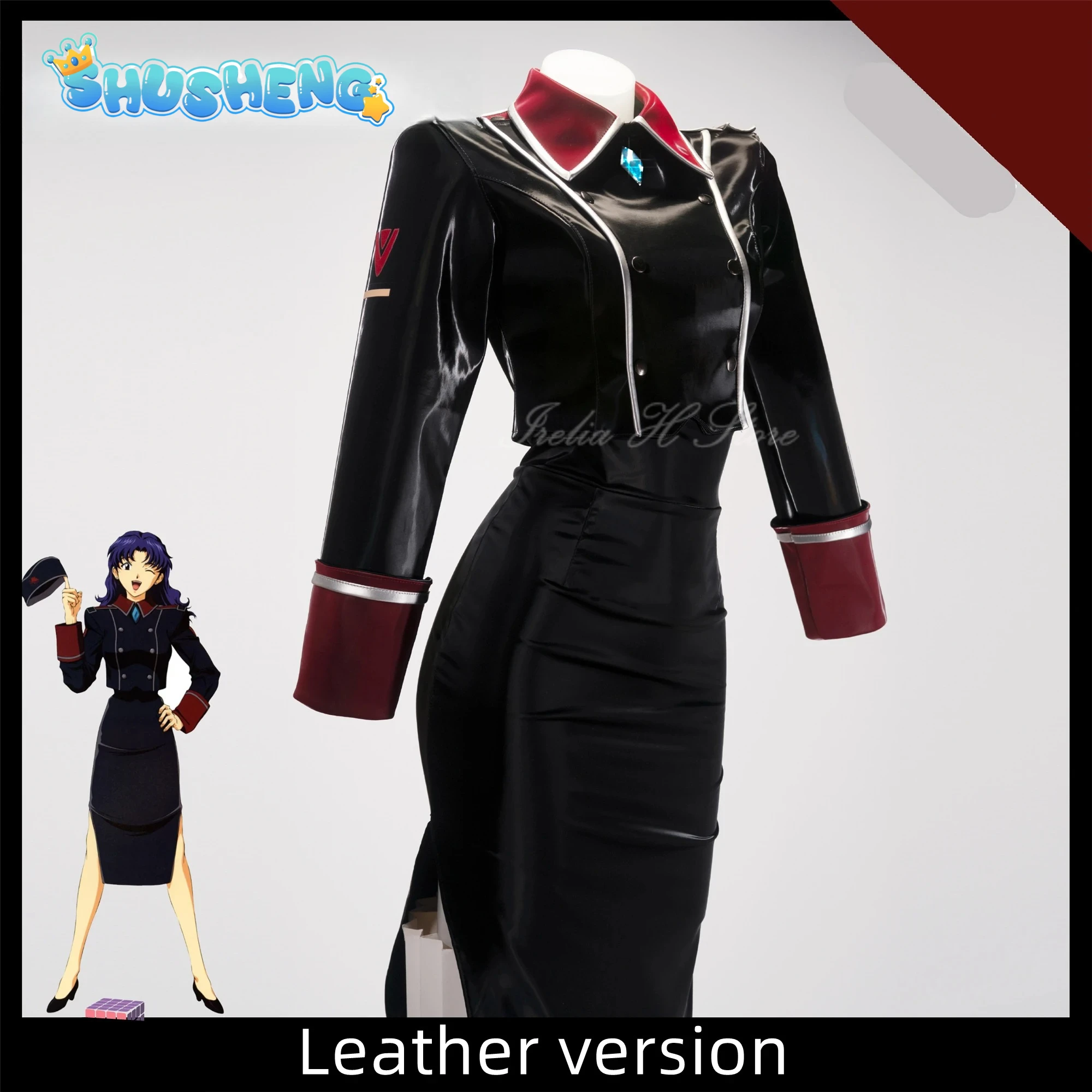 

Katsuragi Misato Anime EVA Cosplay Costume Women Sexy black Chinese style dress Halloween Carnival Katsuragi Misato uniform