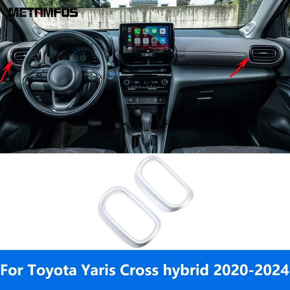 

Interior Accessories For Toyota Yaris Cross hybrid 2020-2023 2024 Matte Side Front Air Condition Vent Outlet Cover Trim Sticker