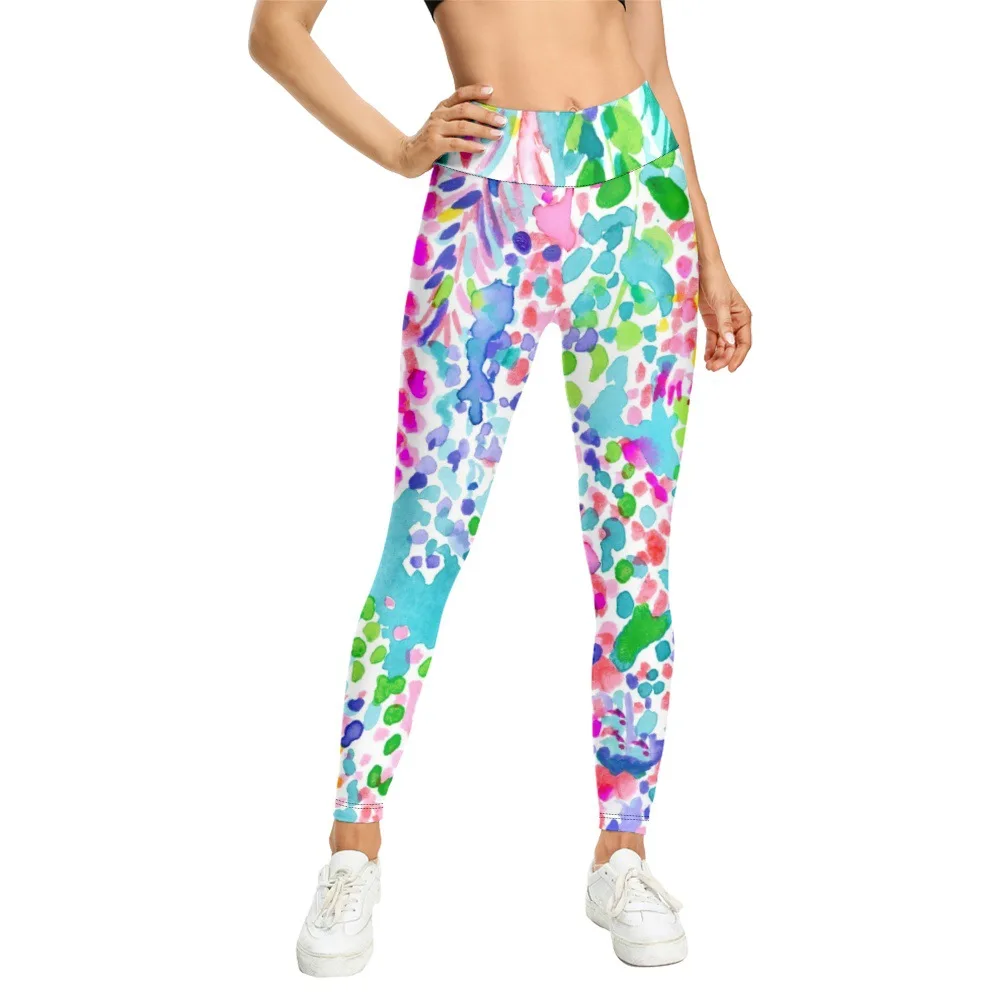 Colorful Love Pattern New Female Pants  High Waist 3D Printed Legging Workout Tight Slim Elastic Leggings For Women Custom 4XL