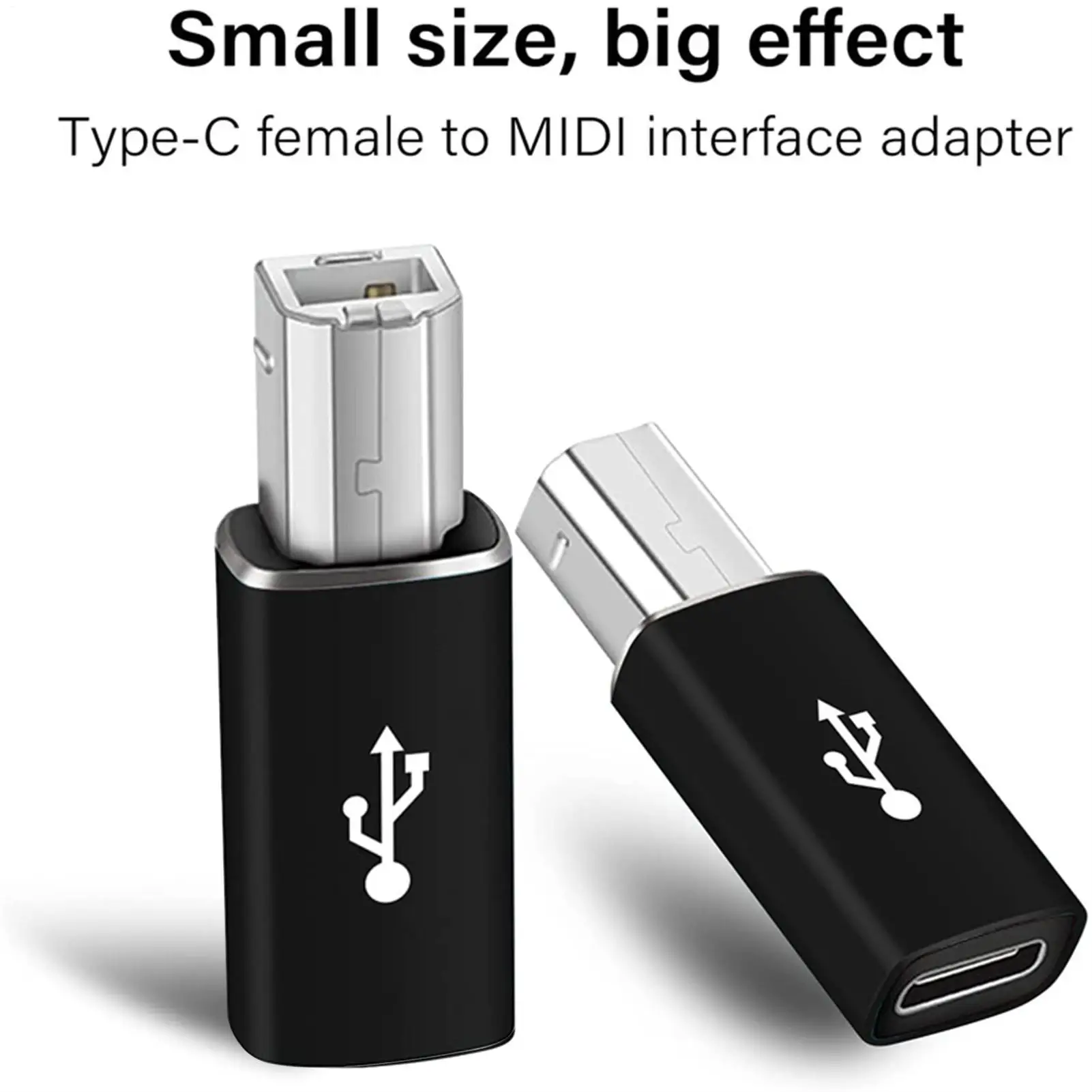 1pcs USB B to Type C Adapter USB C to USB B Cable Extender Converter for Phone Laptop to Printer Scanner Electric Piano Adapter