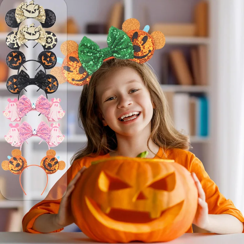 

Miniso Hot Sale Halloween Headband Pumpkin Mickey Mickey Ear Headband Cartoon Amusement Park Decorative Headband