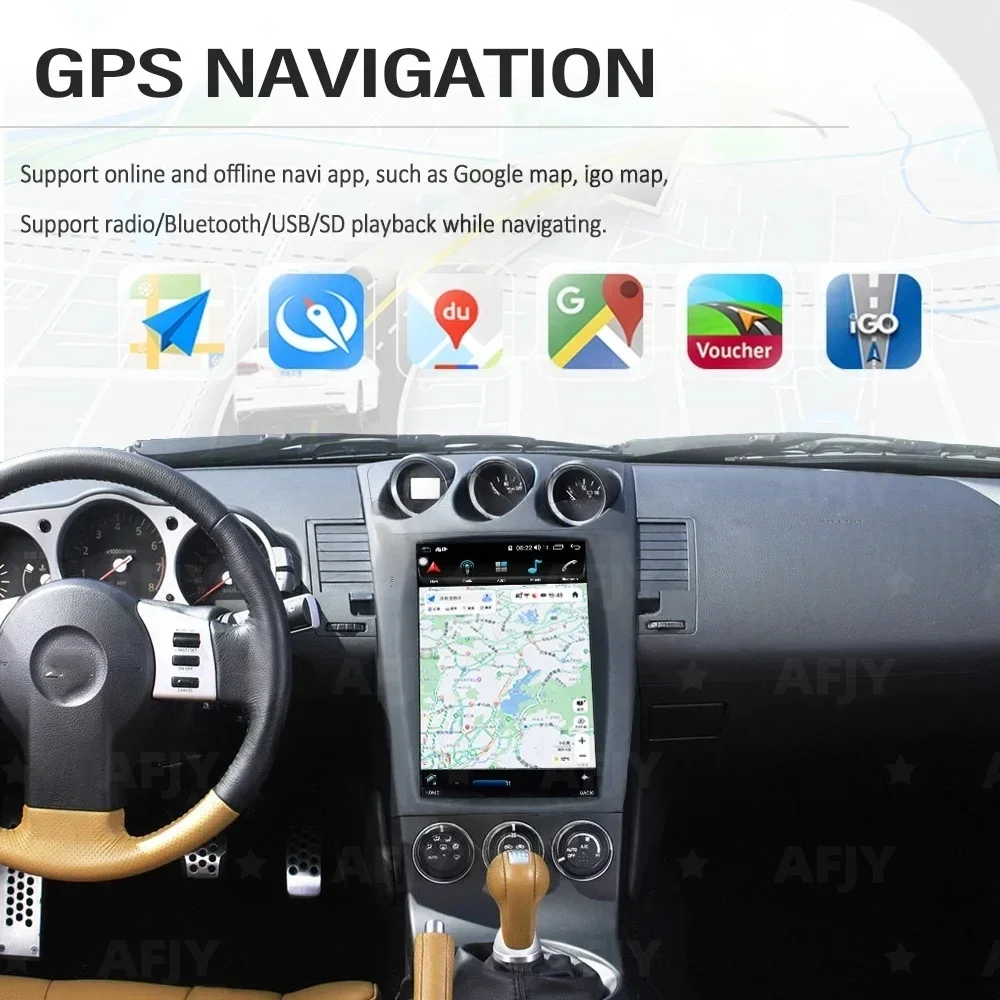 

Автомагнитола для Nissan 350Z Z33 2002-2007 с CarPlay, Android 14, мультимедийный плеер, автостереосистема, GPS-навигация, 12.1-дюймовый сенсорный экран