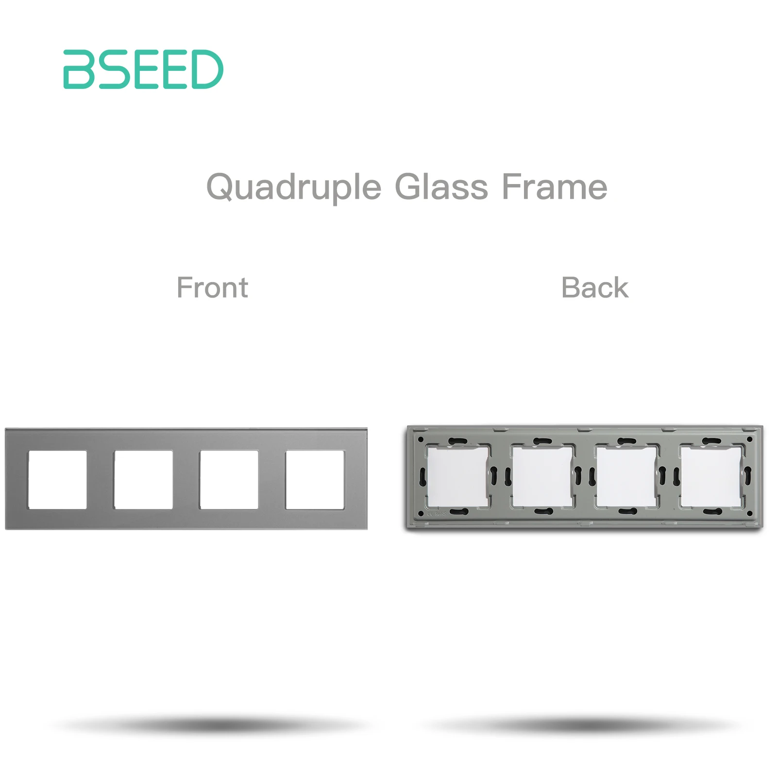 BSEED EU-Standard Nur Kristallglas-Panel-Funktionsteile Einzel-Doppel-Dreifach-Rahmen Weiß Schwarz DIY Heimwerker