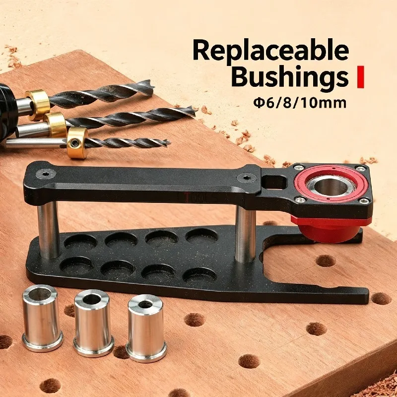 Woodworking Dowel Hole Positioner Flat & Vertical Drill Guide Jig MFT Workbench Pegboard Locating Template DIY Hand Tool