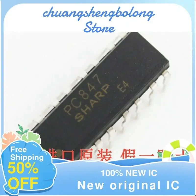 10 قطعة pc847 sop16 dip16 optocoupler جديد الأصلي IC اقتران كهروضوئي