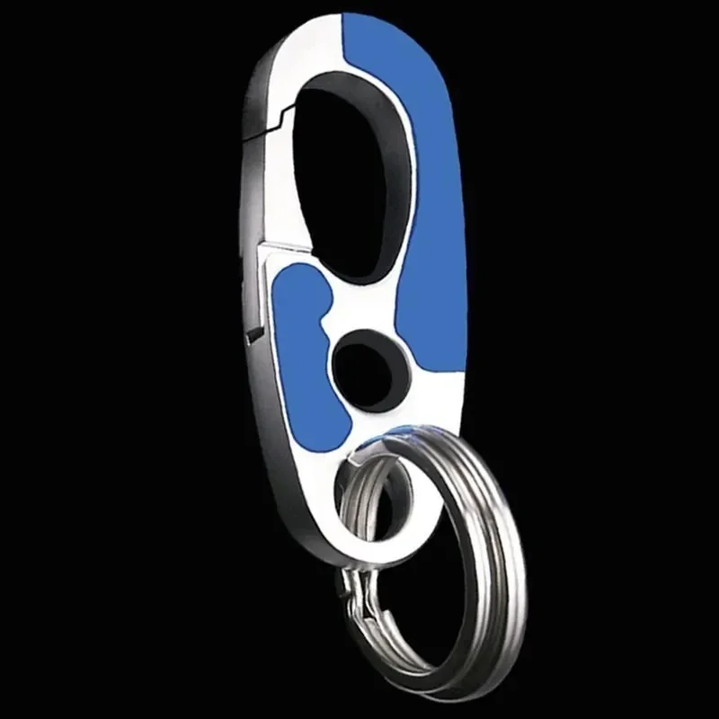 Classic Minimalist Creative Men Metal Pendant Keychain Waist Hanging Double Ring Car Trinket Keyring Bag Ornaments Accessories