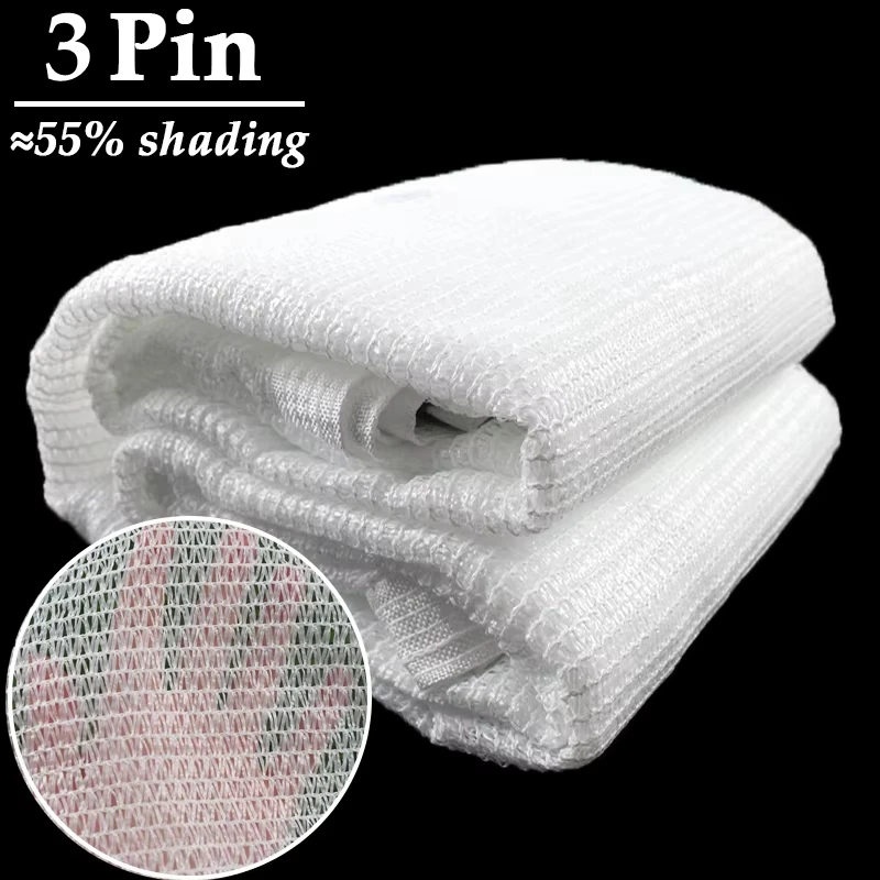 3Pin 50% Outdoor Shading Garden Bonsai Succulent Plants Shading Cover UV Resistant Greenhouse Shade Cover Balcony Terrace White Sun Shade Nets