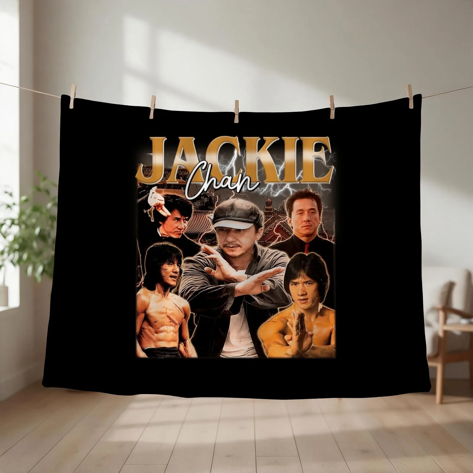 Jackie Kungfu Martial Arts Throw Blanket warm winter Picnic Retros Travel Blankets
