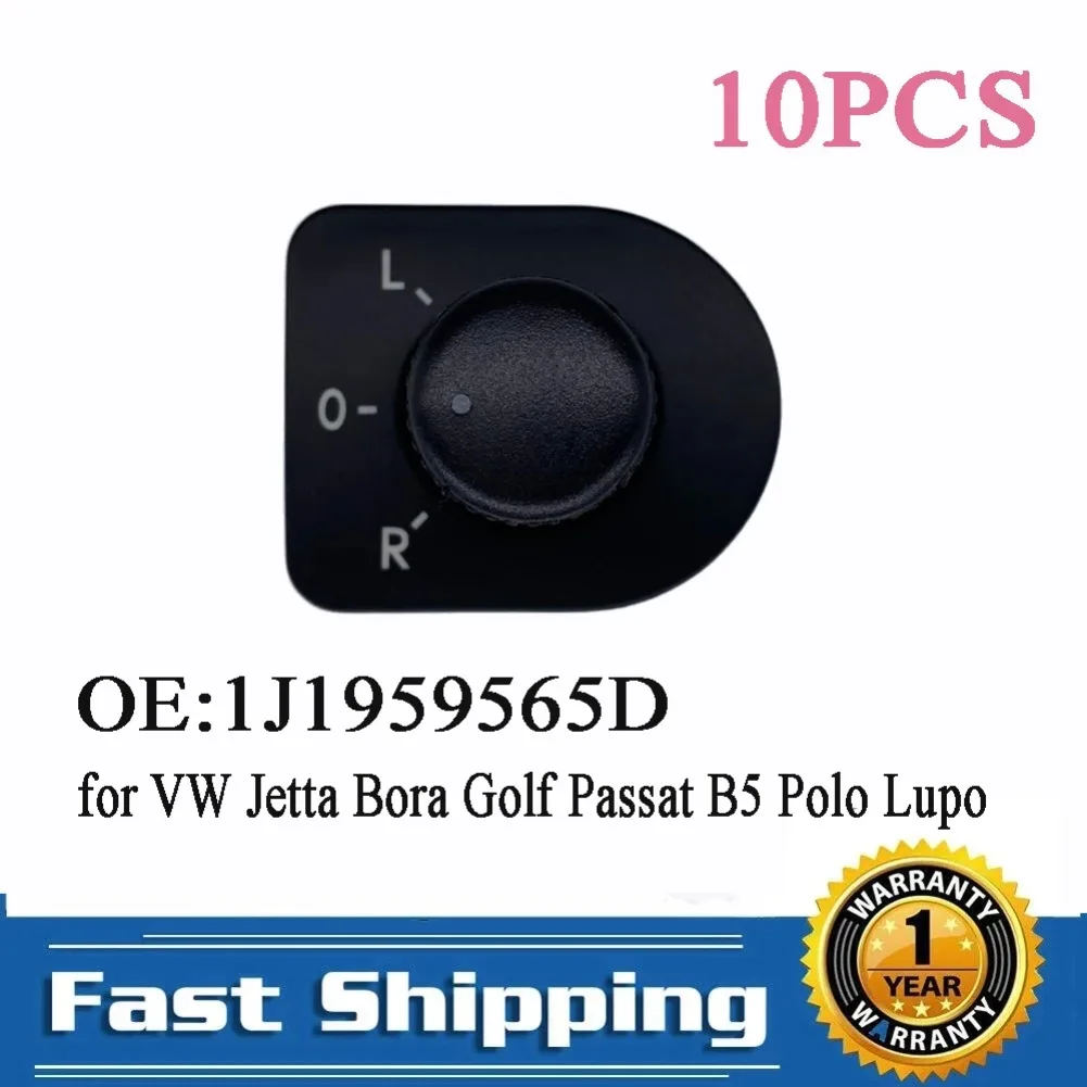 10 Peças Botão de Controle de Ajuste do Espelho Lateral Elétrico para VW Bora Golf Mk4 New Beetle 1997 - 2010 1J1959565D Peças de Reposição
