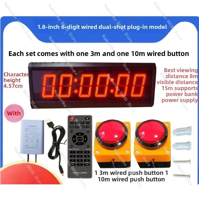 Double Stopwatch Timer Competition Rock Climbing Hand Clap Dual Button Electronic Clock Single Sided Timer