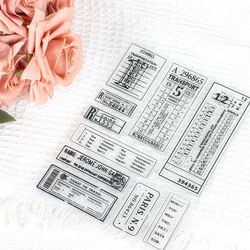 15*20CM Ticket Label Silicone Clear Stamps Vintage Frame Transparent Rubber Seal Stamp Diy Planner Junk Journal Scrapbooking