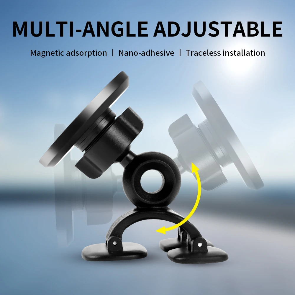 Starker Magnetischer Auto-Handyhalter Multi-Winkel-Kugelgelenk Spurlose Installation Passt auf Gekrümmte Oberflächen Freihändige Navigation – Detail 2