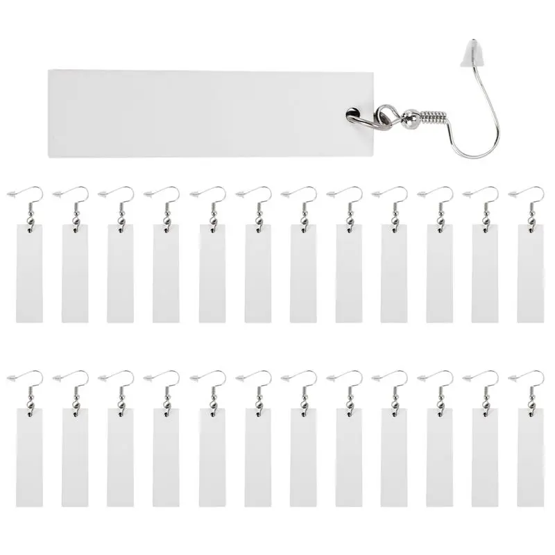 

50 шт. заготовок для сублимации: прямоугольные серьги-подвески для термопереноса с пакетами для серег, для самостоятельного изготовления сублимационных изделий